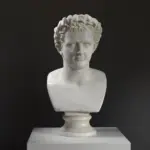 Büste von Domitian, hergestellt aus hochwertigem Harz mit Patina.