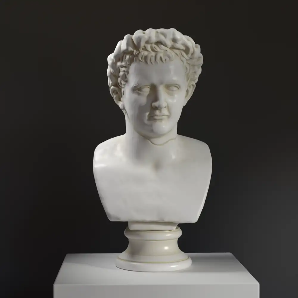 Büste von Domitian, hergestellt aus hochwertigem Harz mit Patina.