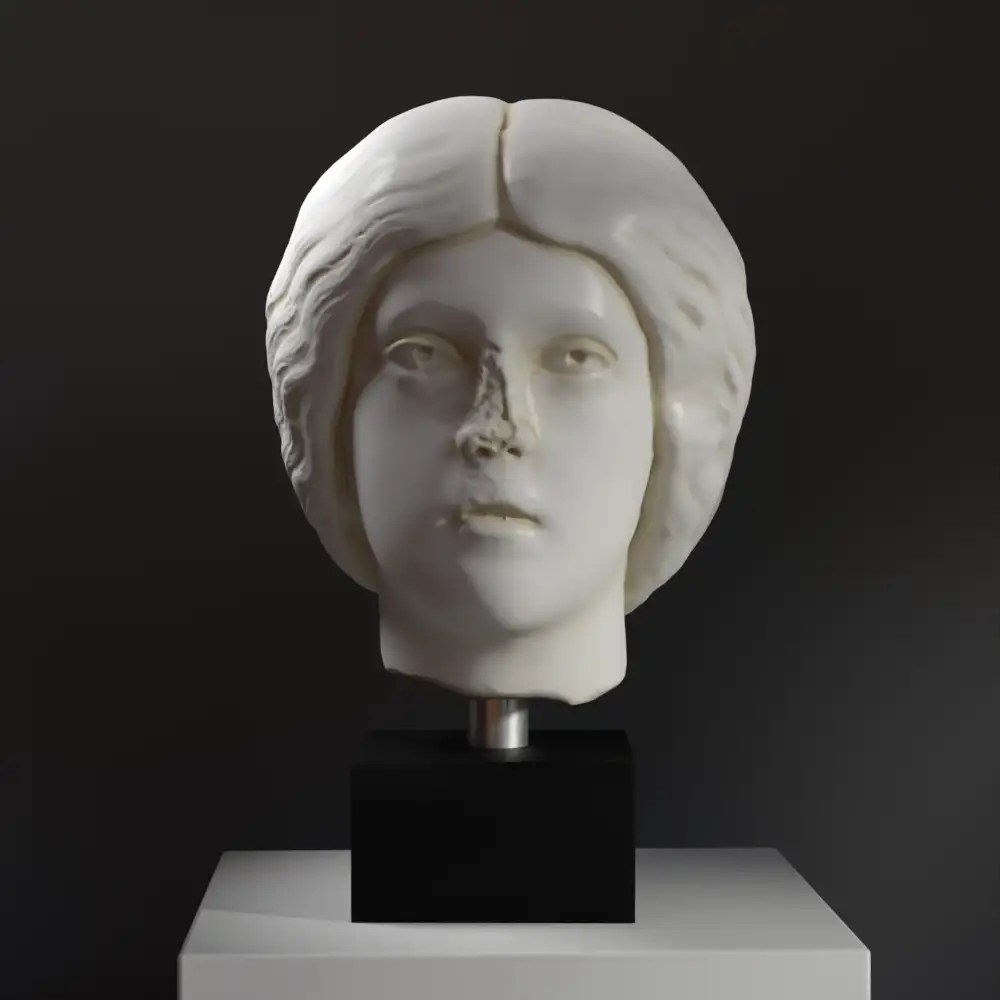 Büste von Crispina, detailreiche Replik der römischen Kaiserin mit kunstvoller Frisur.