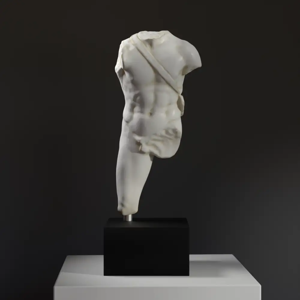 Statue eines Kriegers, die Achilles und Penthesilea darstellt.