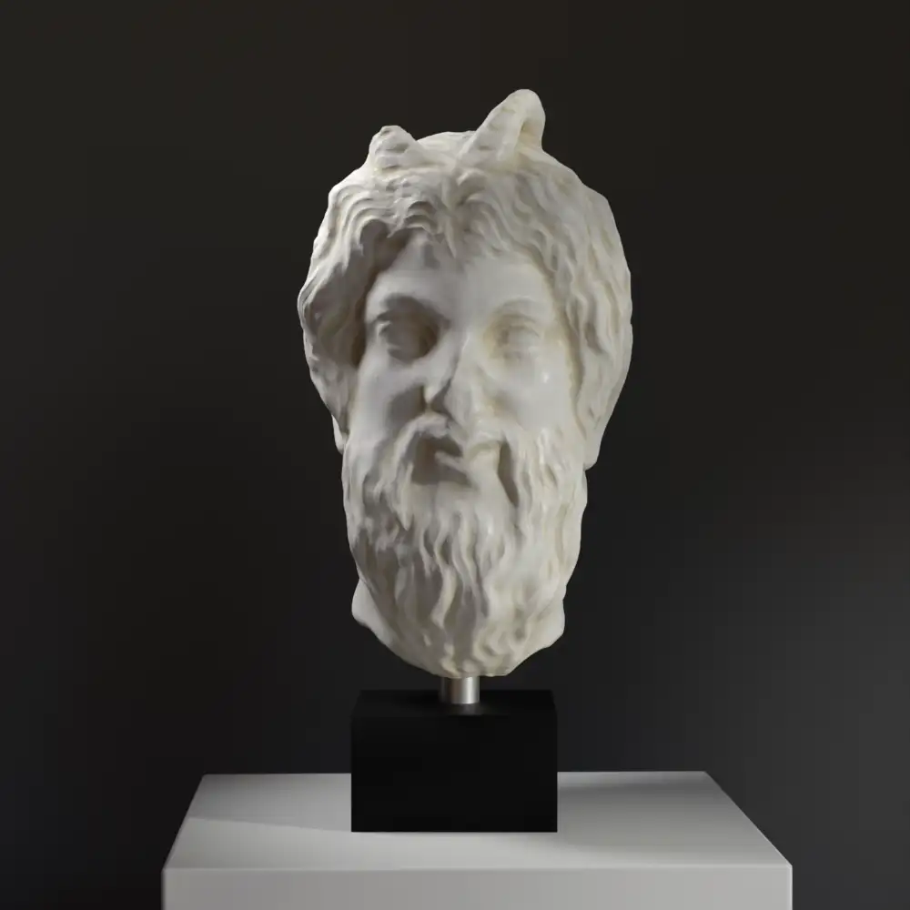 Skulptur des Gottes Pan, detailreiche Replik aus hochwertigem Resin.