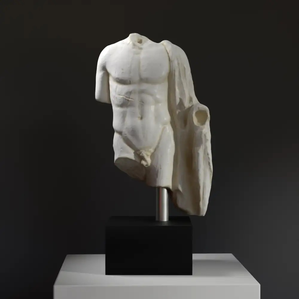 Skulptur des Torsos einer Statue von Hermes Lansdowne aus hochwertigem Harz.