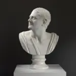 Büste von Demosthenes aus hochwertigem Harz mit Marmor- und Bronze-Patina.
