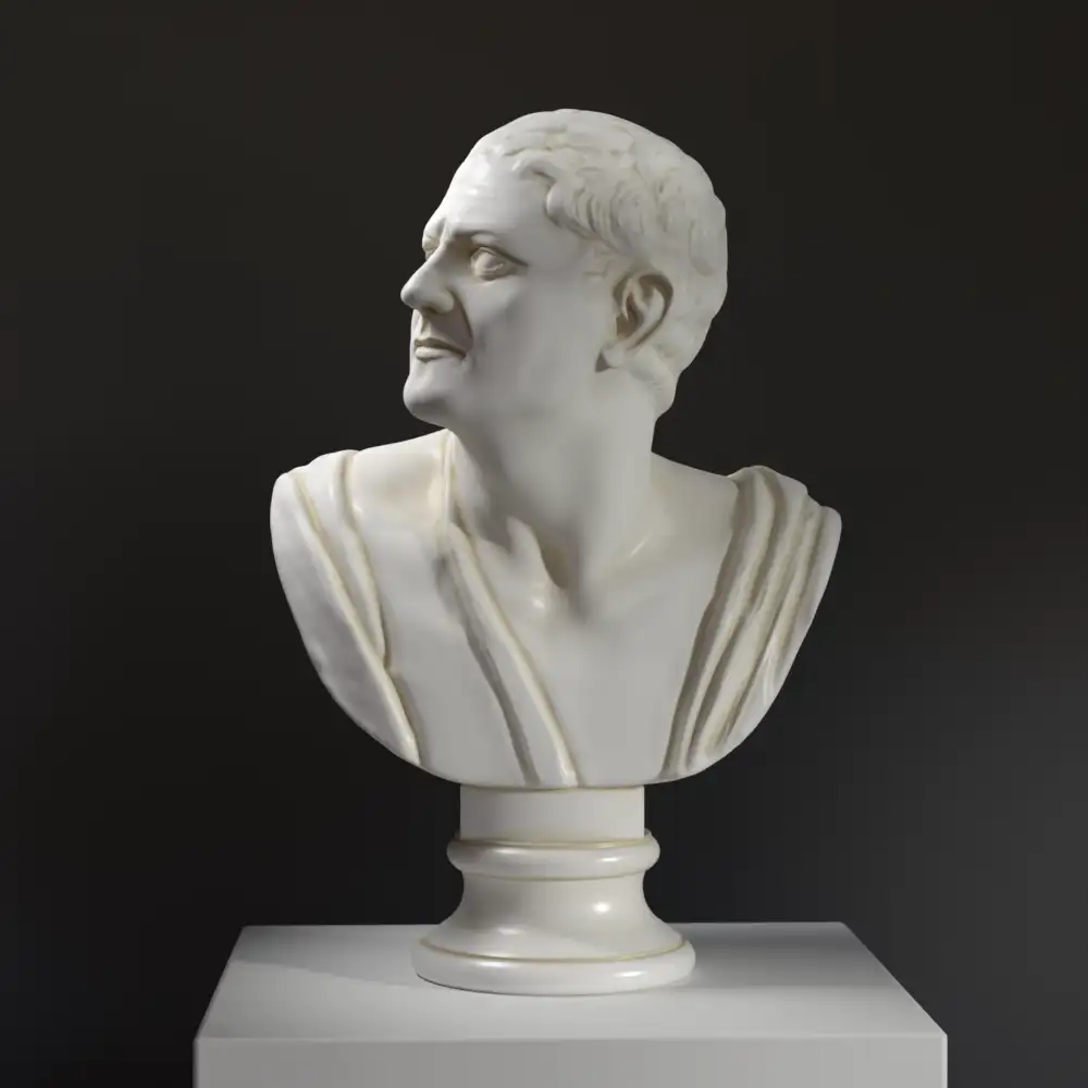 Büste von Demosthenes aus hochwertigem Harz mit Marmor- und Bronze-Patina.