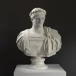 Büste von Domitian im Louvre Paris, detailreiche Skulptur aus hochwertigem Harz.
