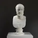Büste von Hippokrates aus hochwertigem Harz mit Marmor- und Bronze-Effekt.