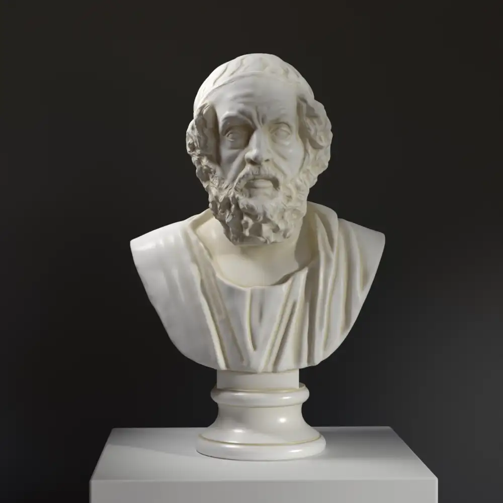 Büste von Homer, eine exquisite Replik des griechischen Dichters.