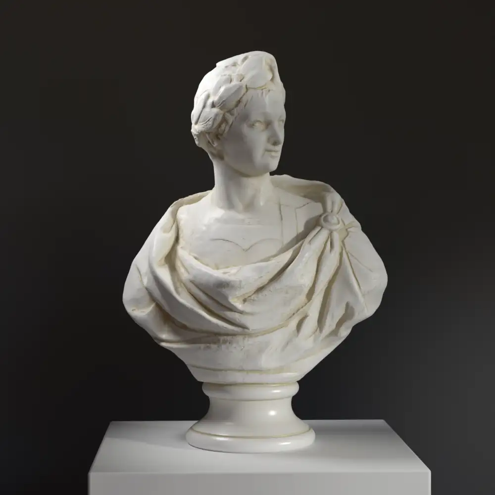 Büste von Julia Domna im Musée des Beaux-Arts Lyon, detailreich und kunstvoll gestaltet.
