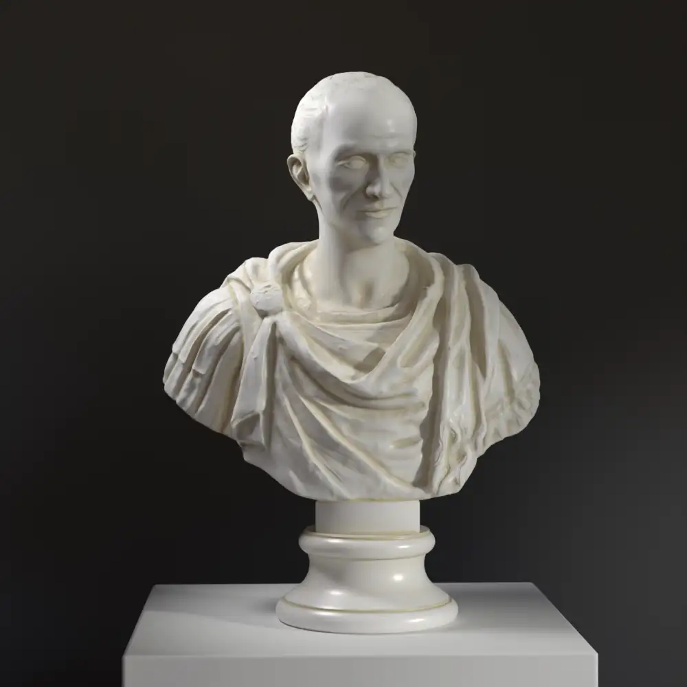 Detailreiche Büste von Julius Caesar aus hochwertigem Harz.