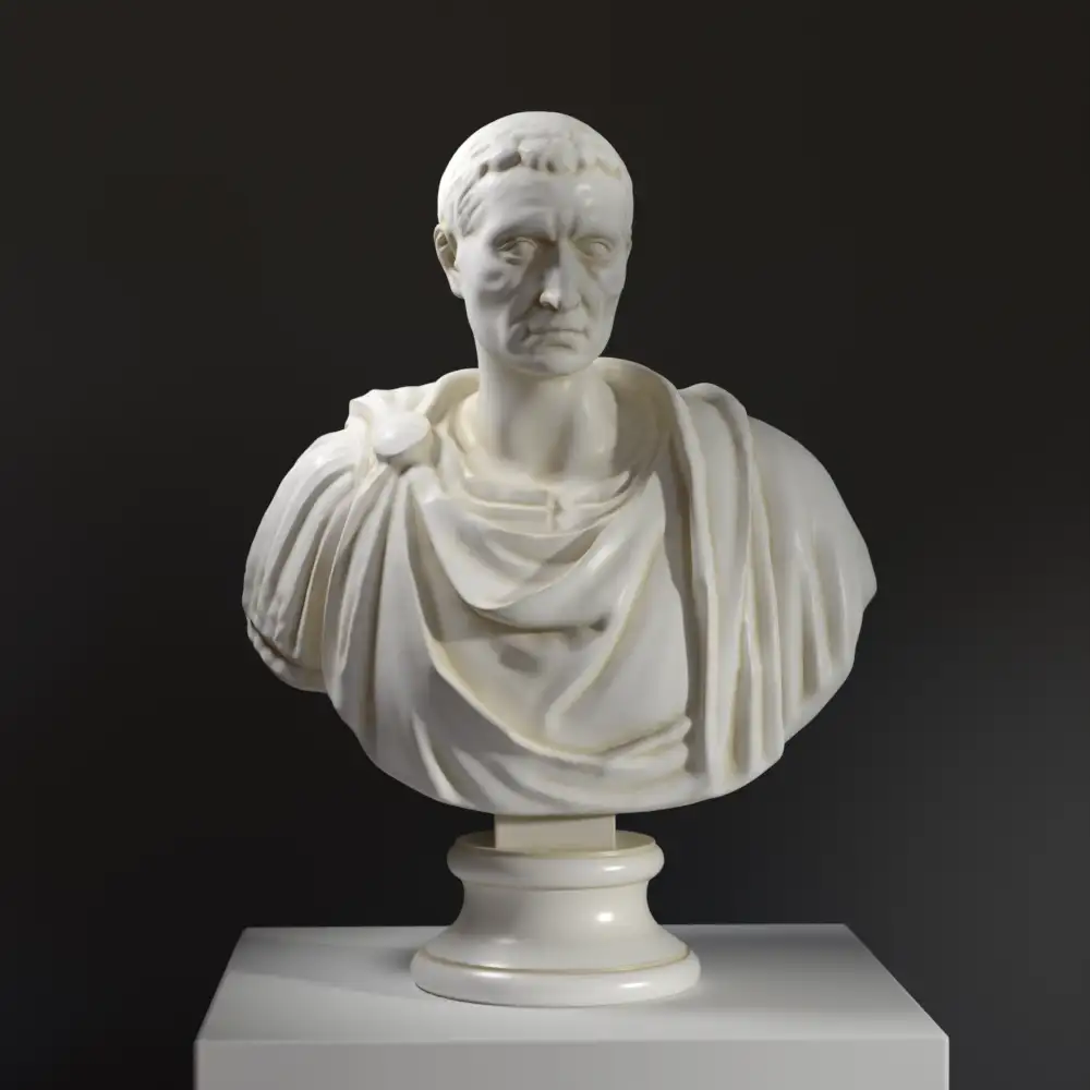Büste eines männlichen Porträts, inspiriert von der antiken Büste Caesar.