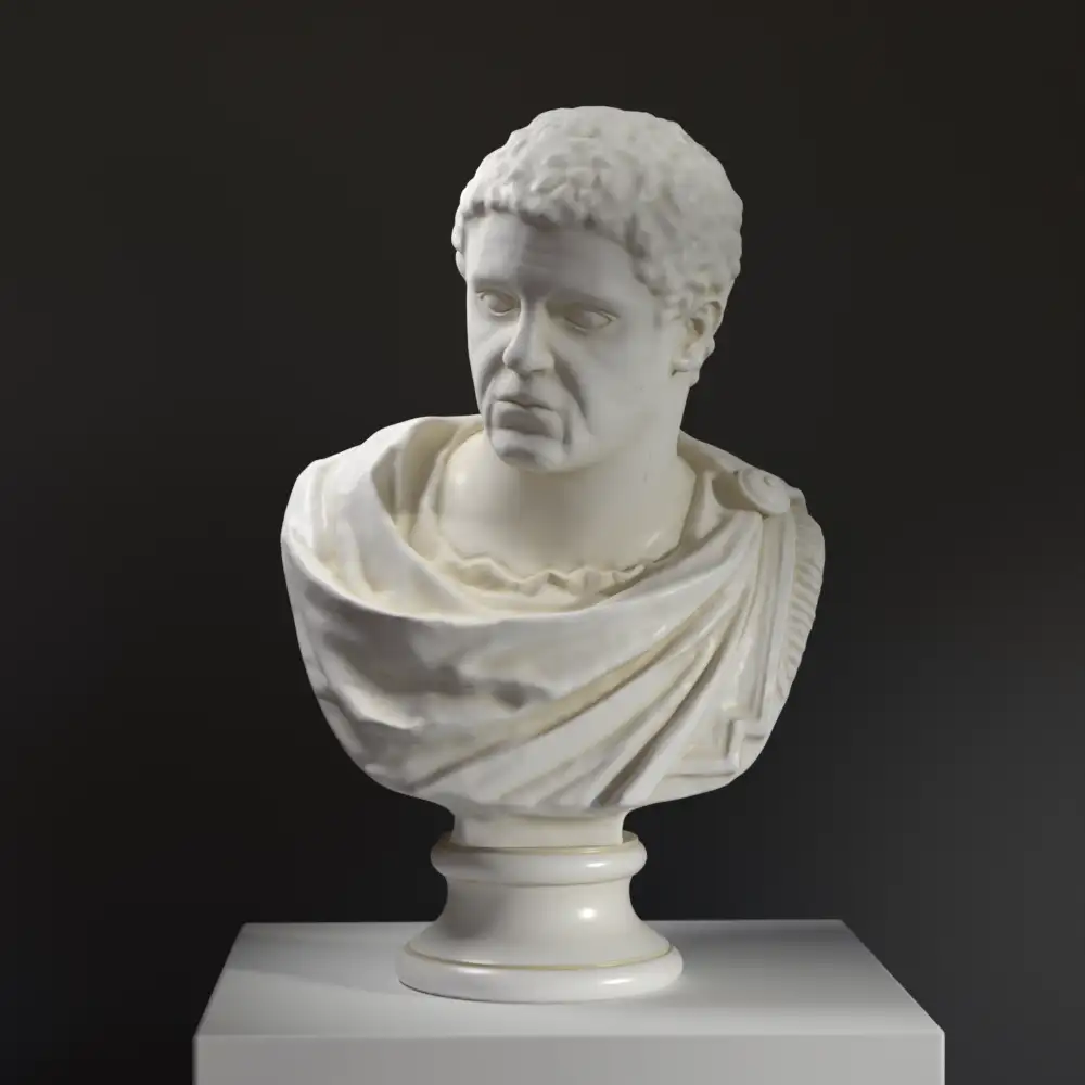 Marmorkopf des Kaisers Caracalla, eine exquisite Skulptur.