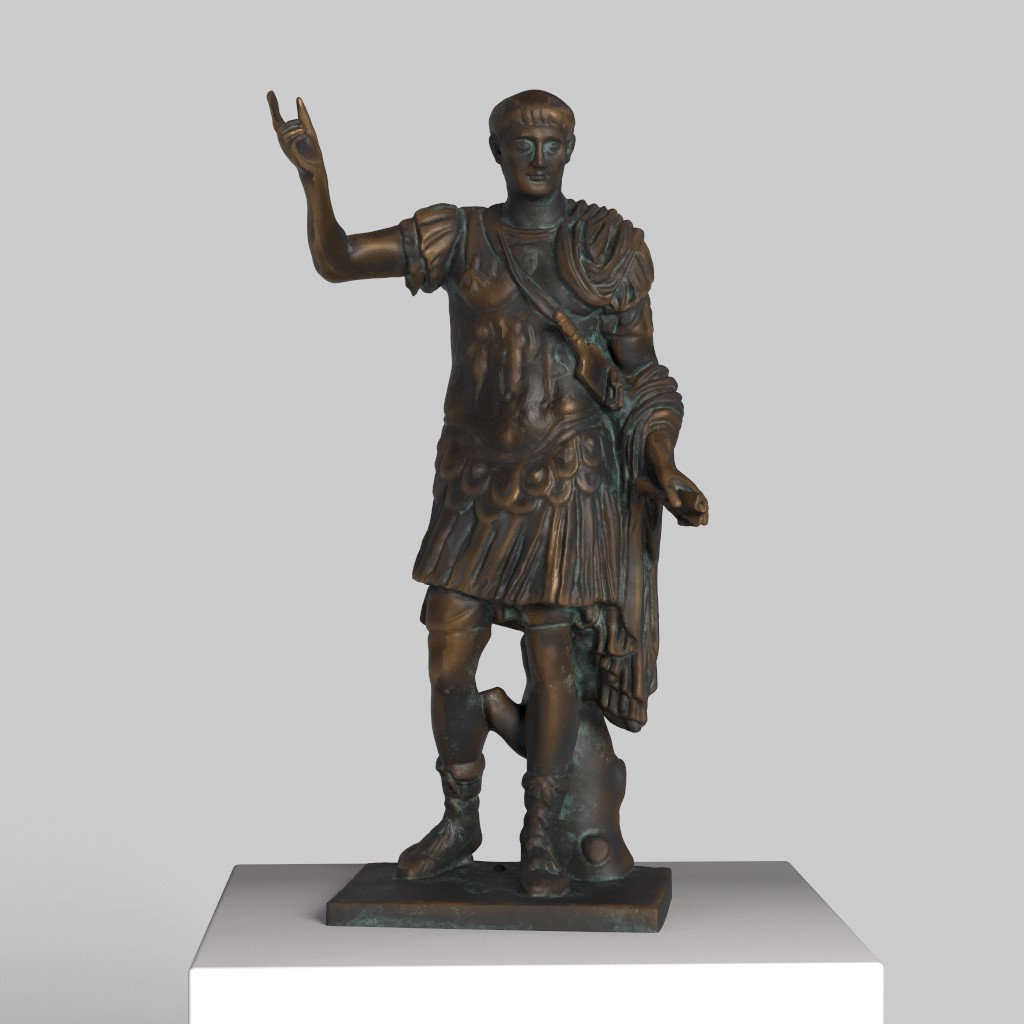Estatua de Trajano en Tower Hill Londres, réplica en resina con efecto de pátina.