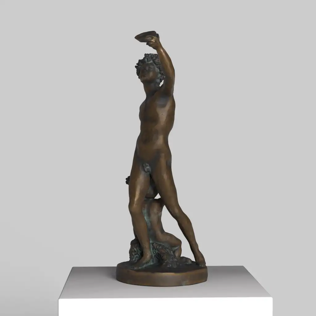 Busto de Baco adornado con hojas de vino y hiedra.