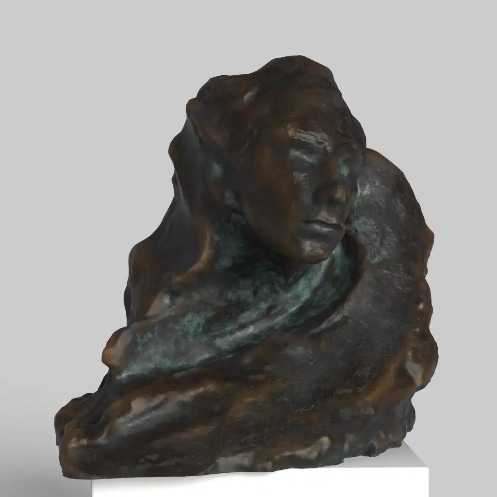 Busto de Andrei Bely en resina con efecto de pátina.