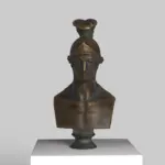 Busto de Alcibíades en resina con efecto de mármol y bronce.