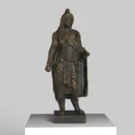Estatueta de París en resina con efecto de mármol y bronce.