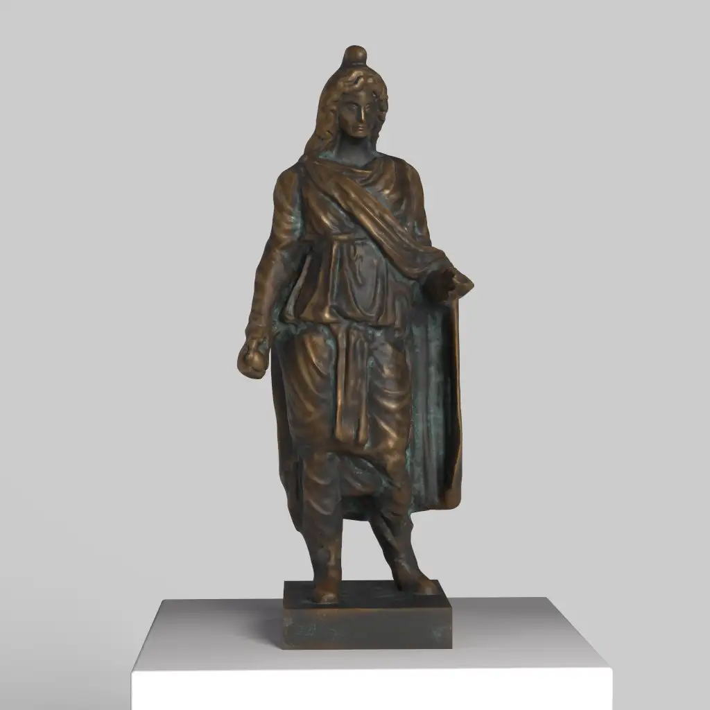 Estatueta de París en resina con efecto de mármol y bronce.