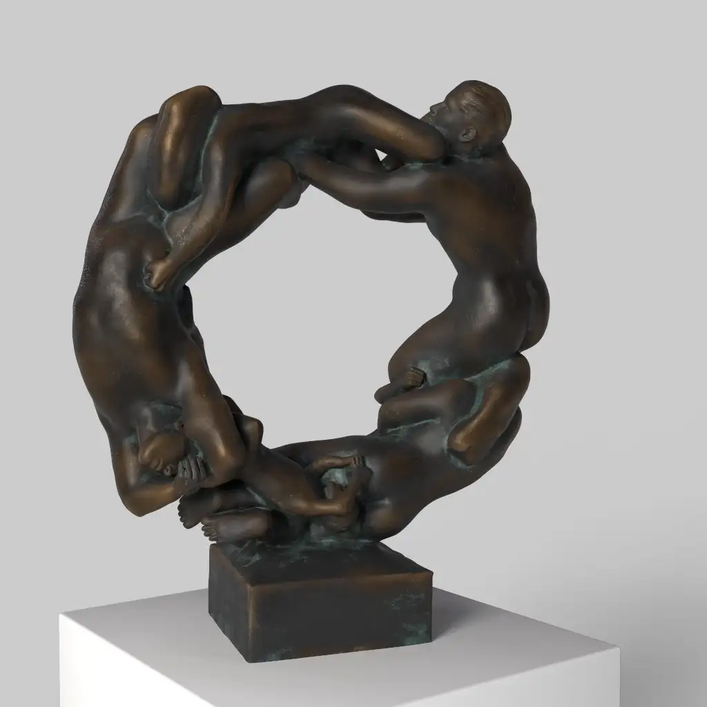 Escultura de La Rueda de la Vida en el Parque de Esculturas Vigeland, Noruega.