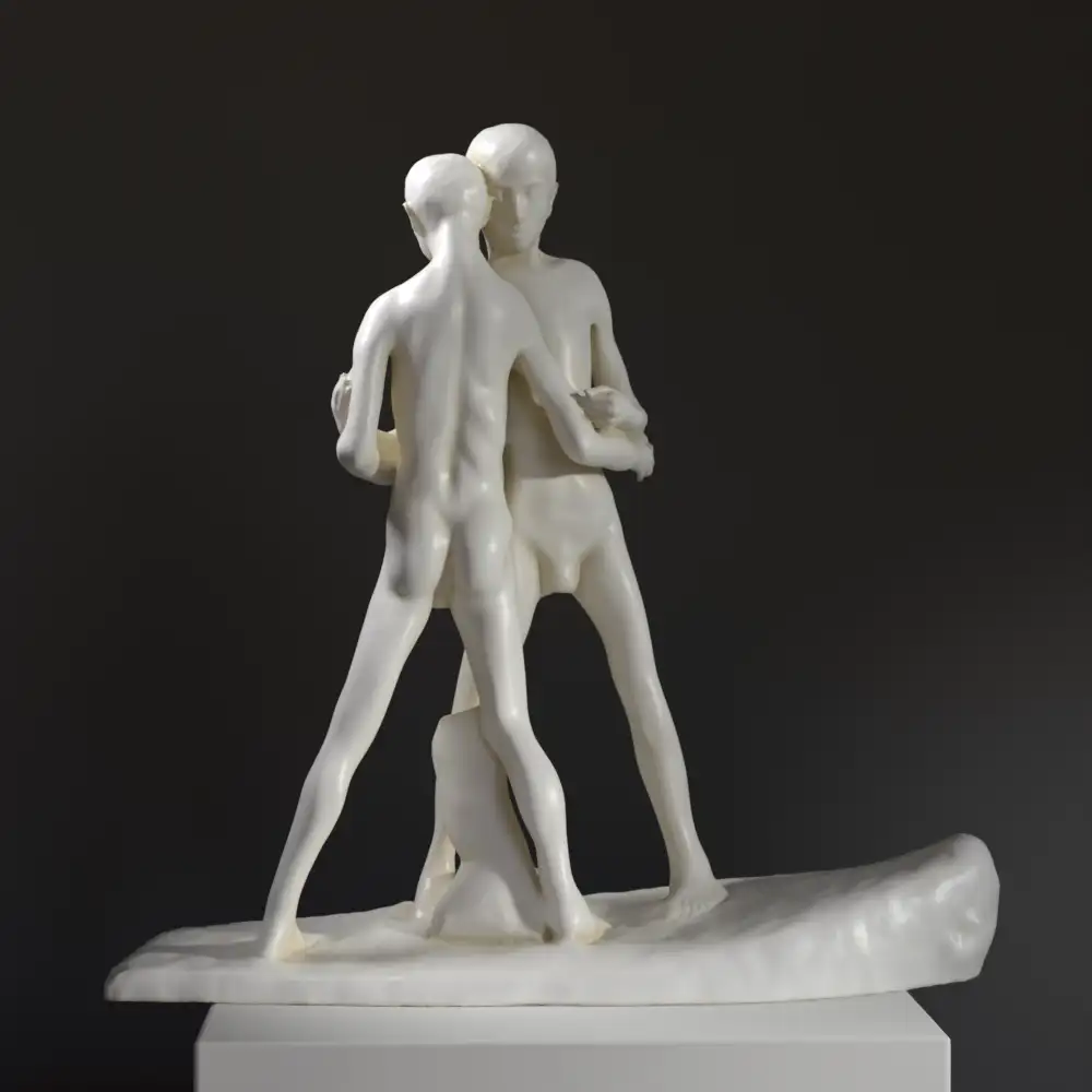Escultura de Solidaridad, réplica de Georges Minne.