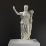 Estatua de la Emperatriz Livia deificada en resina con pátina que imita mármol y bronce.