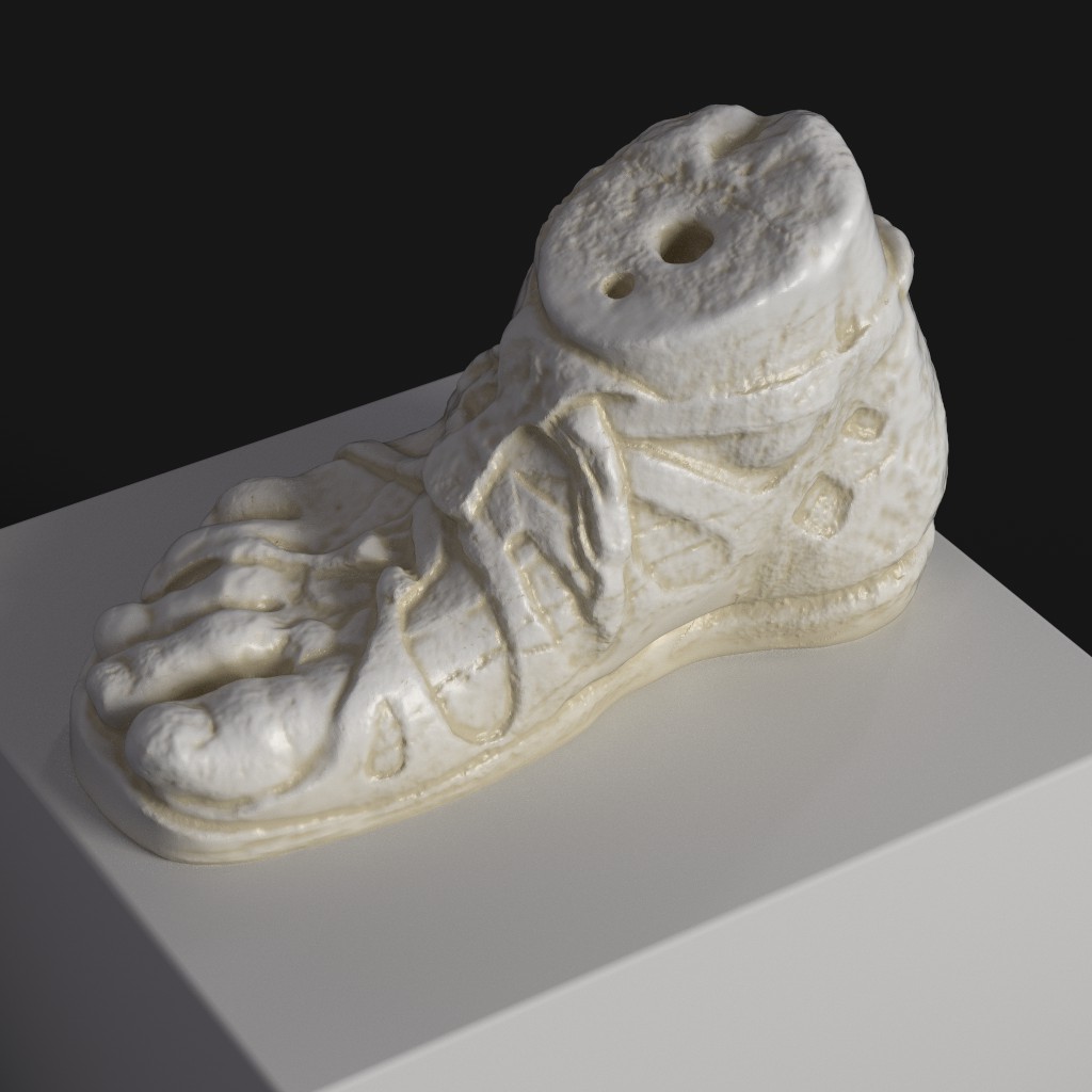 Escultura del Fragmento de un Pie Humano en resina de alta calidad.