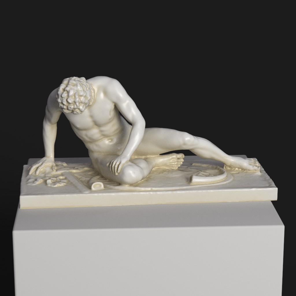 Escultura del Galatiano Moribundo, mostrando un guerrero celta herido.