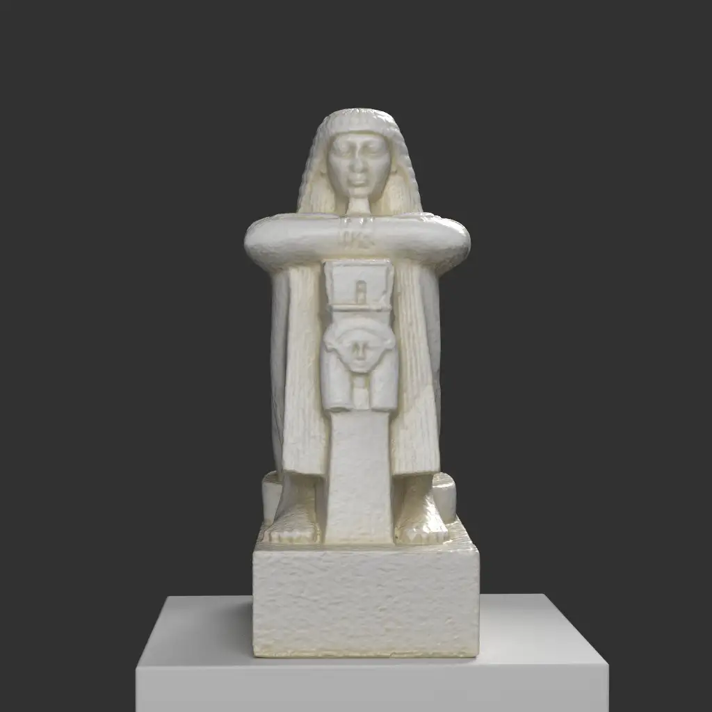 Estatua del Sumo Sacerdote Ry de Amón en resina con pátina de mármol y bronce.