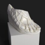 Escultura del Pie Colosal de Mármol en el Museo Británico de Londres