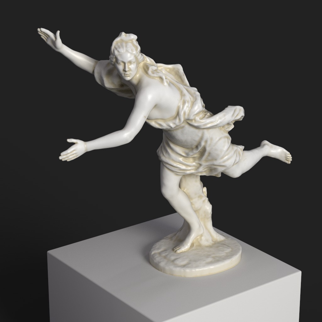 Escultura de Apolo persiguiendo a Dafne, mostrando el movimiento y la tensión de la escena mitológica.