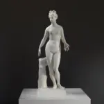 Escultura de Eva en resina con efecto de pátina.