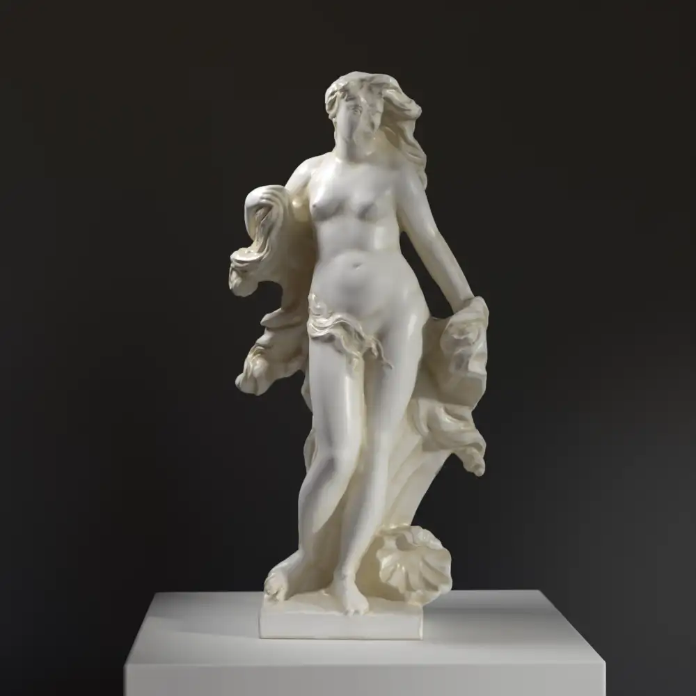Escultura de Anfitrite rodeada de vida marina.