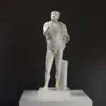Escultura de Anacreon en resina con efecto de mármol y bronce.