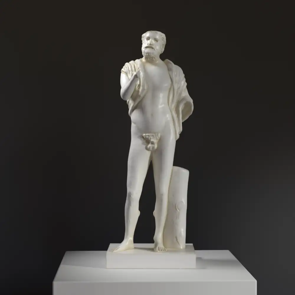 Escultura de Anacreon en resina con efecto de mármol y bronce.