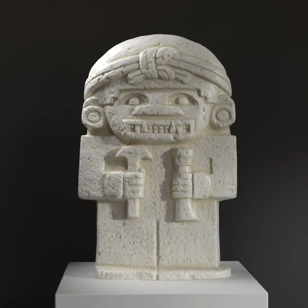 Escultura de Figura Antropomórfica con detalles intrincados y pátina lujosa.