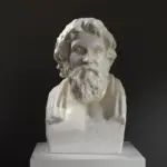 Busto de Antisthenes en resina con acabado de pátina.