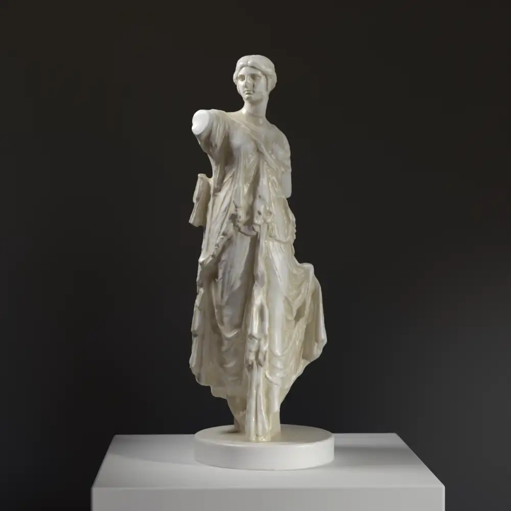 Escultura del Bailarín Arcaico en resina con acabado de pátina.