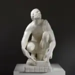Escultura del Arrontino, representando a un hombre afilando un cuchillo.