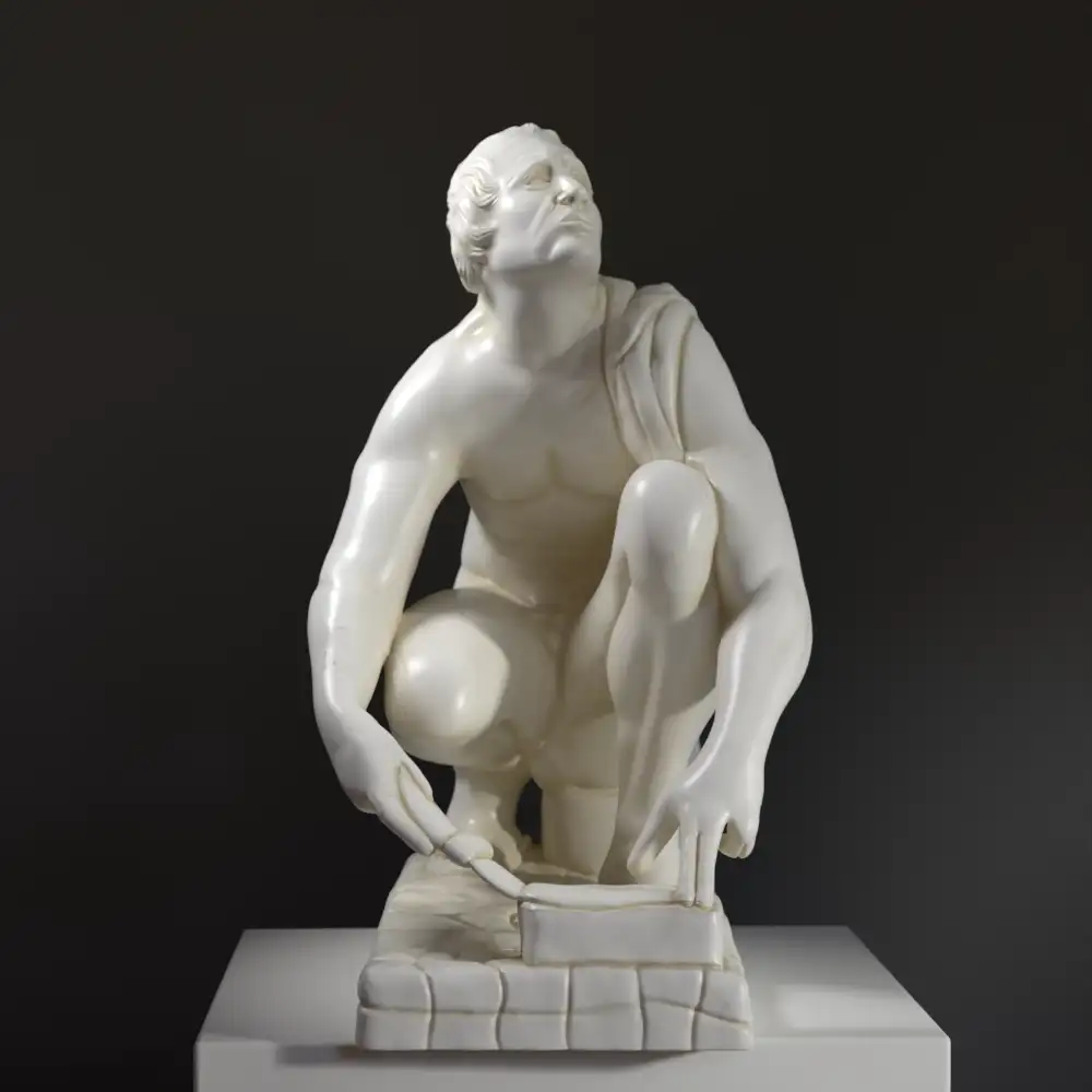 Escultura del Arrontino, representando a un hombre afilando un cuchillo.