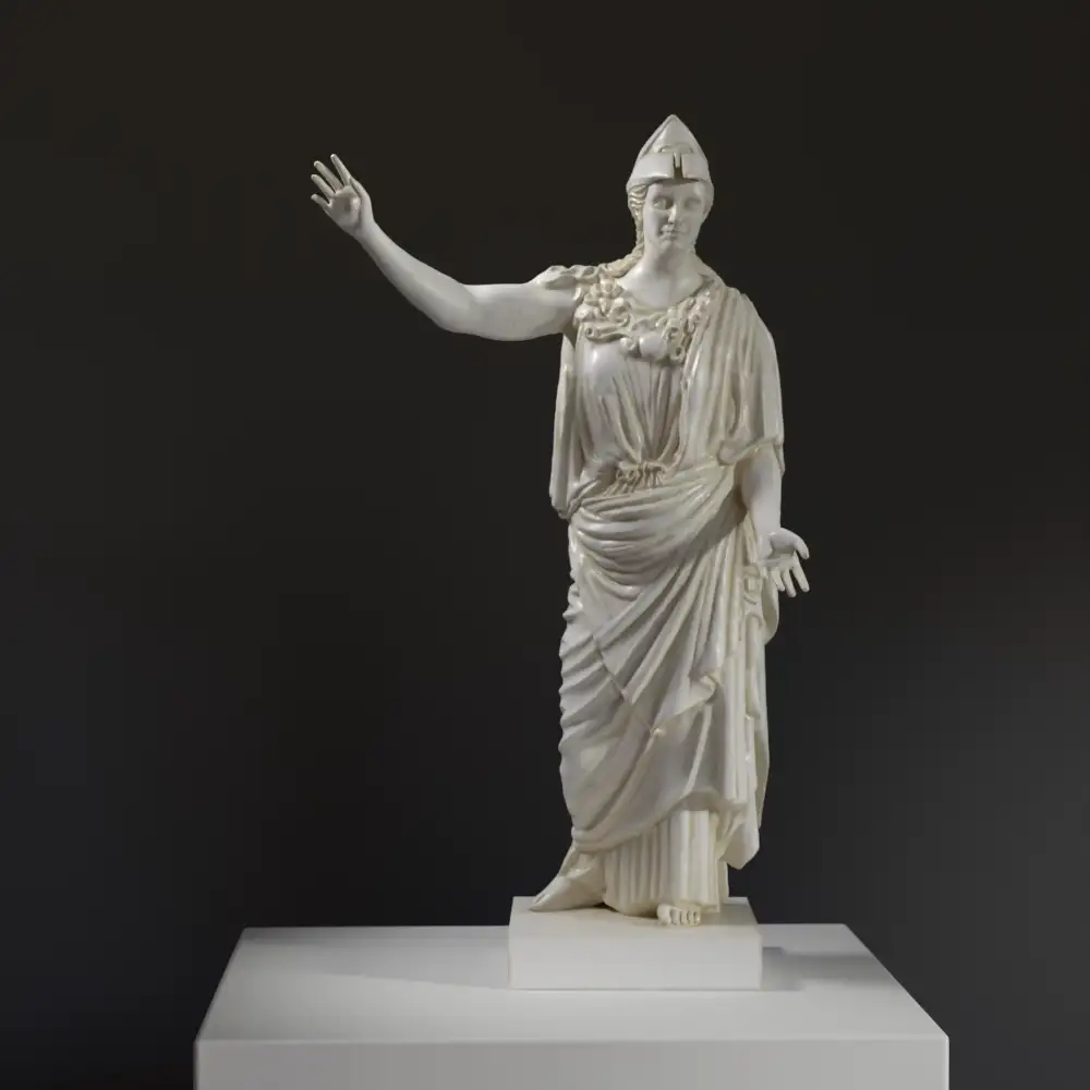 Escultura de Atenea de Velletri en el Louvre de París, réplica en resina de alta calidad.