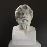 Busto de Antisthenes en resina con acabado de pátina.