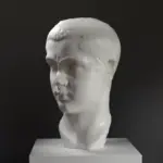 Busto de Gordiano III en resina con pátina de mármol y bronce.