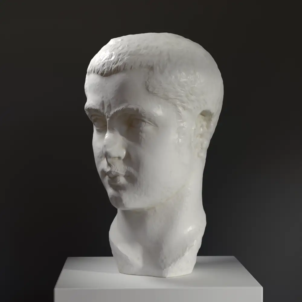 Busto de Gordiano III en resina con pátina de mármol y bronce.