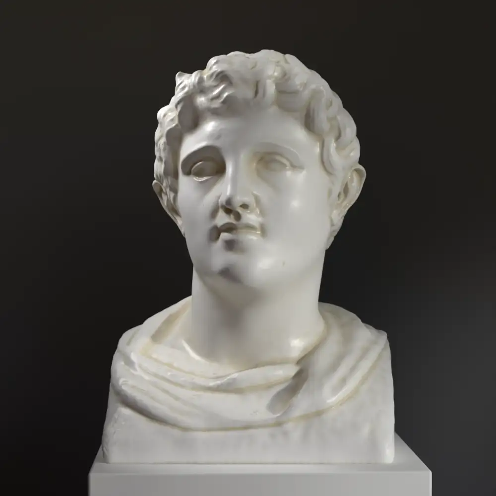 Busto de Poliorketes en resina con efecto de pátina.