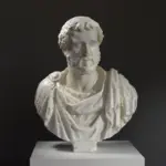 Busto del Emperador Antonino Pío en resina con acabado de pátina.