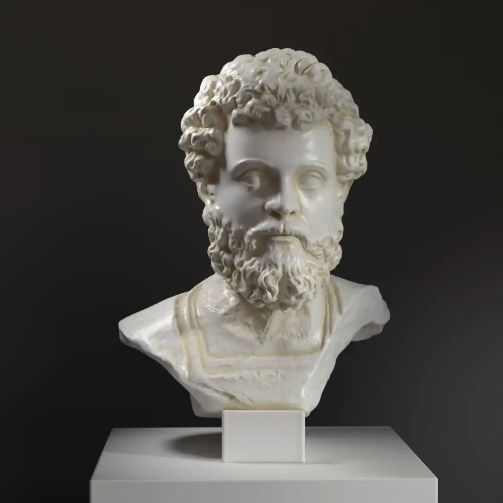 Busto del emperador Septimio Severo en detalle.