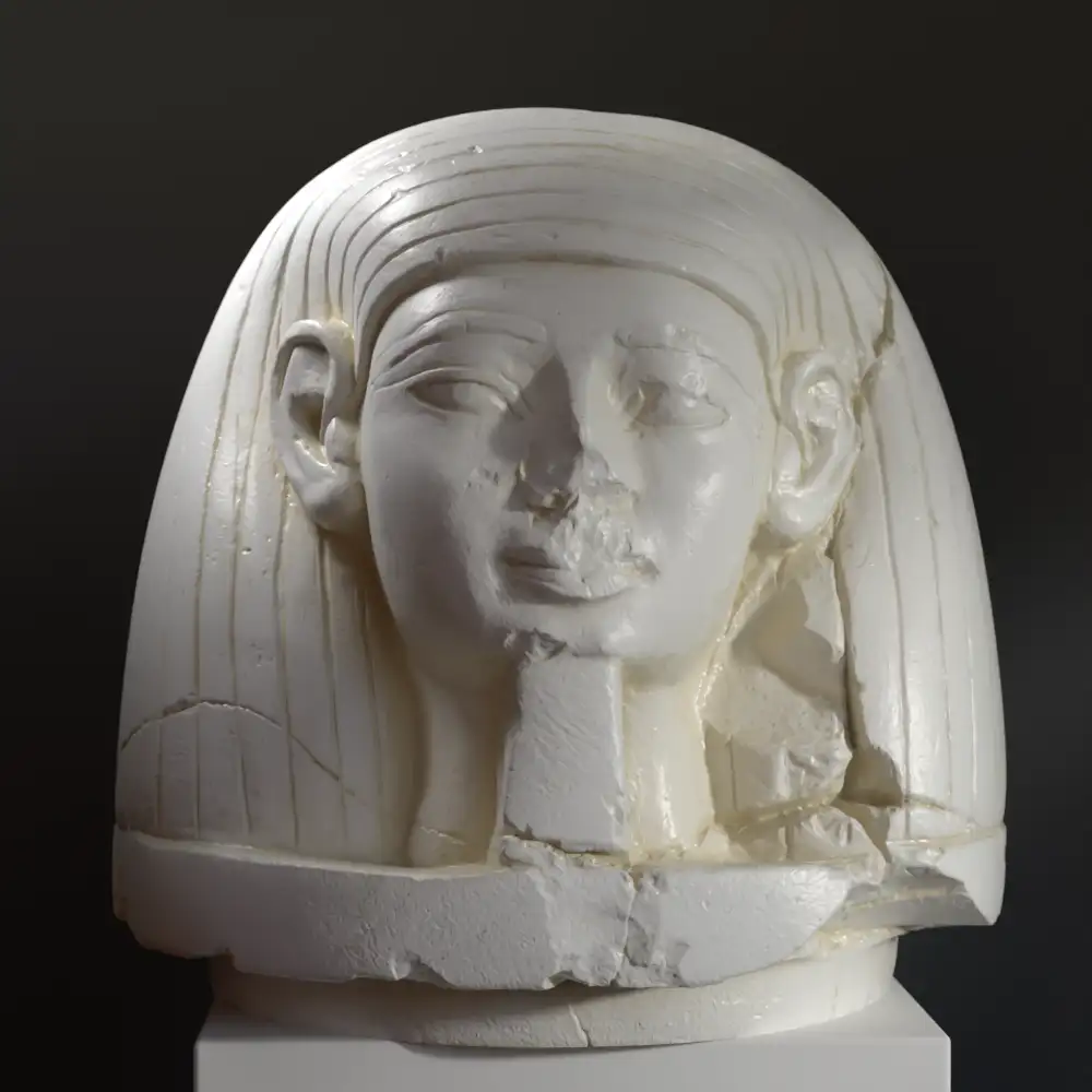Tapa de un jarro canopo, réplica del antiguo Egipto.