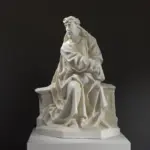 Escultura de Cristo Coronado de Espinas en resina con acabado de pátina.