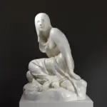 Escultura del Esclavo Circasiano en resina con acabado de mármol.