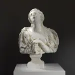 Busto de Cleopatra muriendo en resina con detalles realistas.