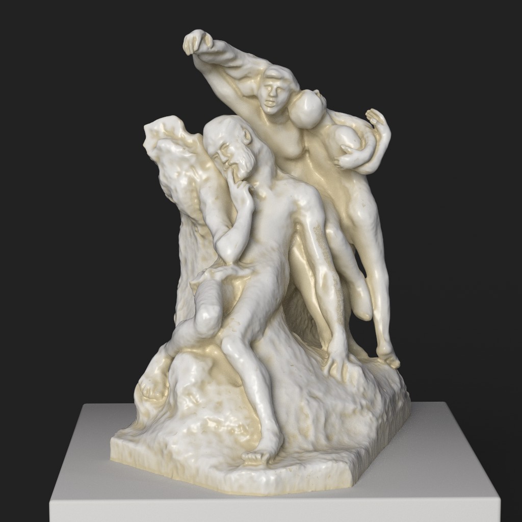 Busto del Monumento a Victor Hugo en resina con acabado de pátina.
